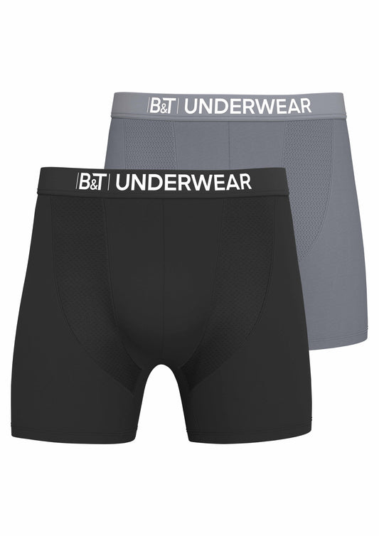 2 Pack Boxer Brief-Grey/Black