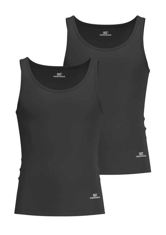 2 Pack SoftFit Undershirt-Black